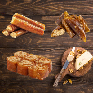 Türkische Pestil mit Honig und Haselnuss ( Karışık Ballı Fındık Kremalı Pestil )