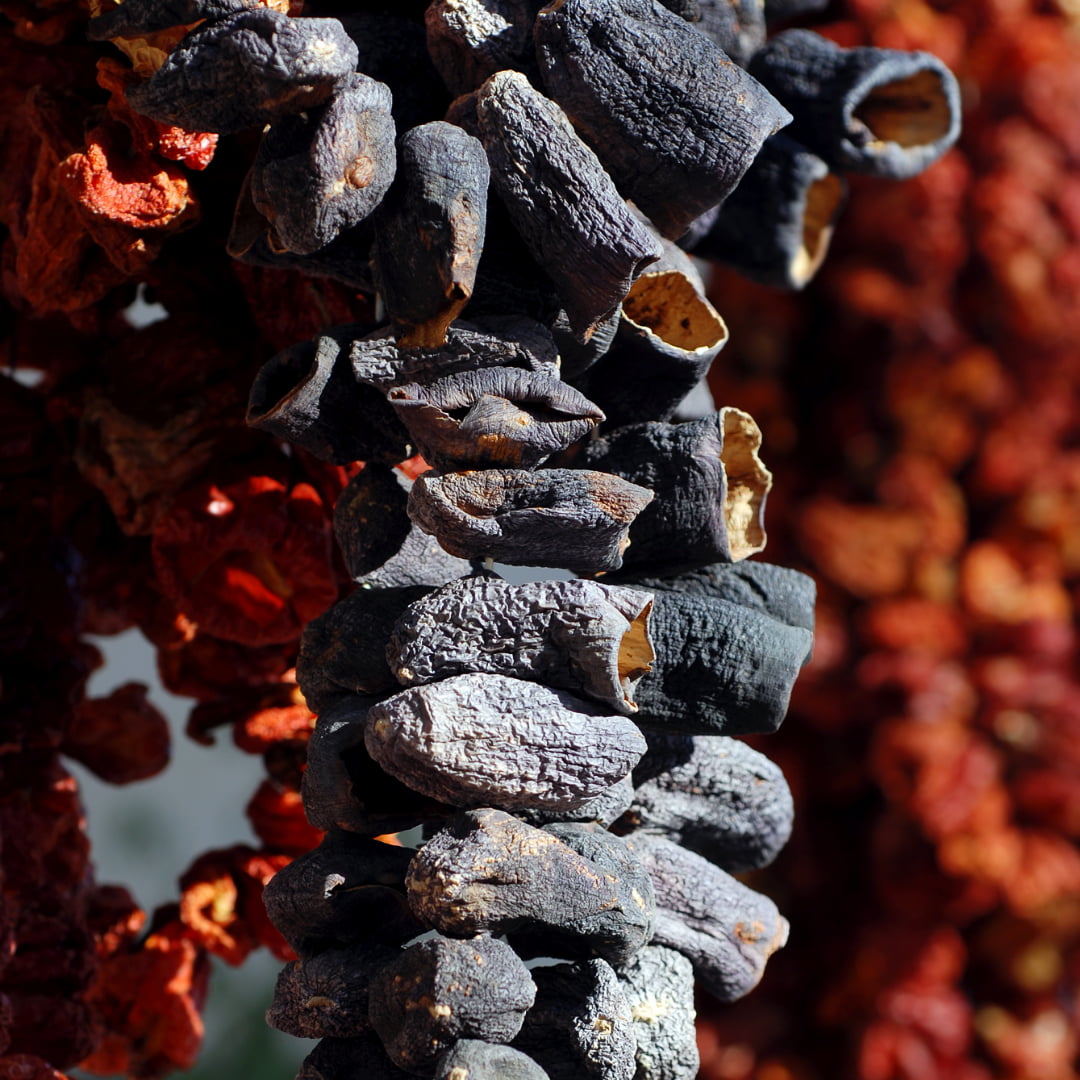 Getrocknete Paprika und Aubergine