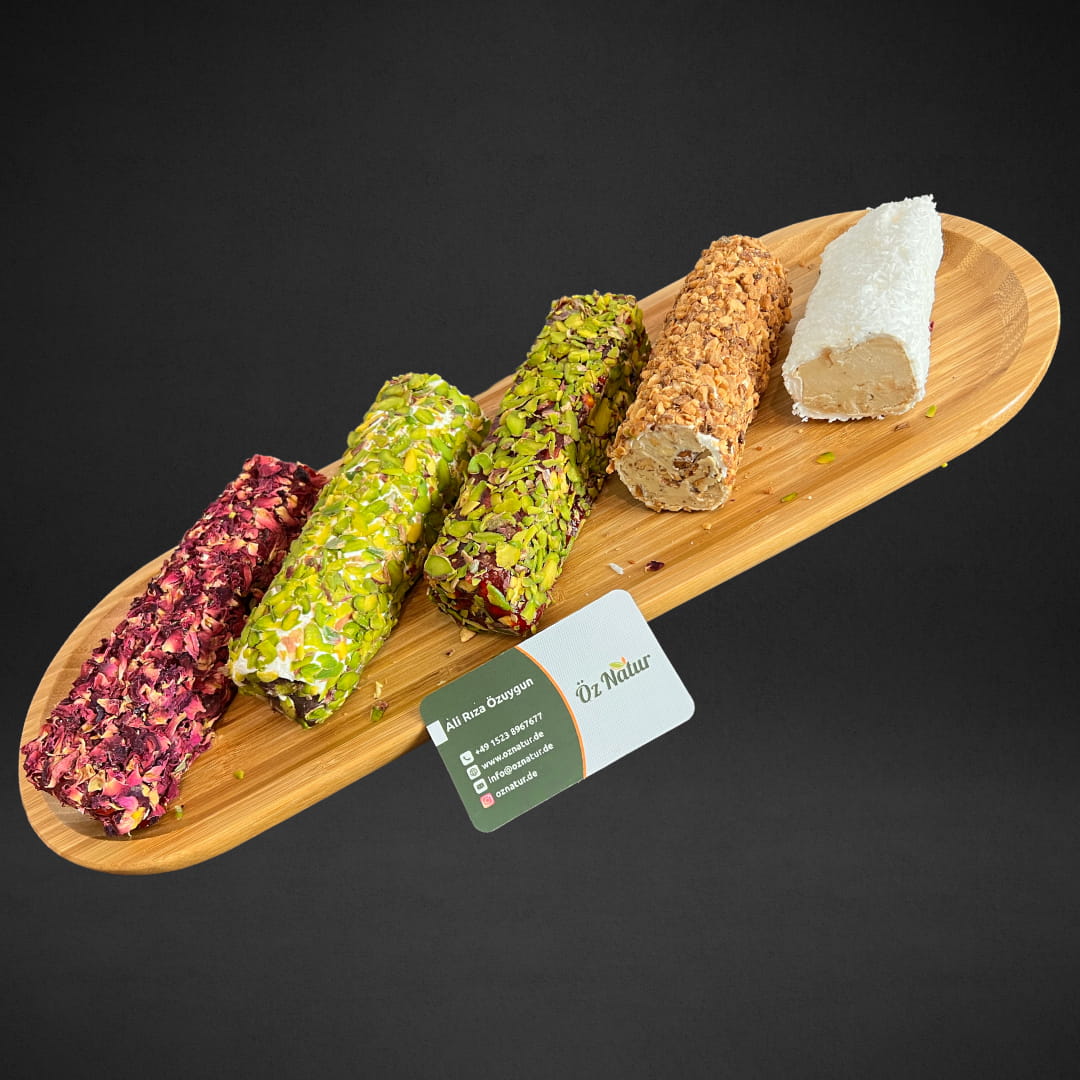 Mix turkish Delight mit Pistazien Haselnuss und Mandeln ( Karışık Antep Fıstıklı Fındıklı Bademli Lokumlar Mix turkish Delight mit Pistazien Haselnuss und Mandeln ( Karışık Antep Fıstıklı Fındıklı Bademli Lokumlar